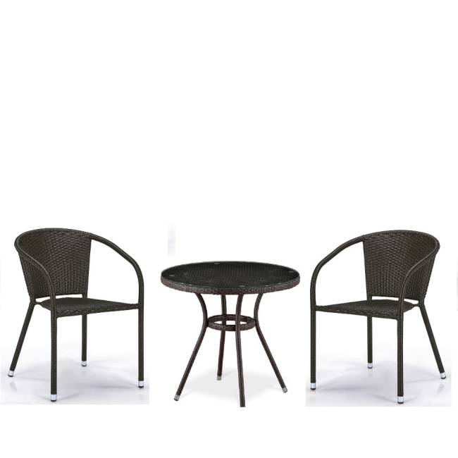 Комплект плетеной мебели T282ANT/Y137C-W53 Brown (2+1) Комплект плетеной мебели T282ANT/Y137C-W53 Brown (2+1)