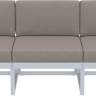 Диван пластиковый трехместный с подушками Mykonos XL серебристый, светло-коричневый 2000х720х750 мм