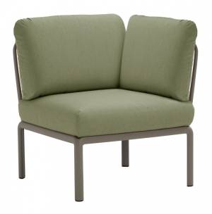 Модуль угловой пластиковый с подушками Komodo Elemento Angolo тортора, джунгли 720х780х880 мм