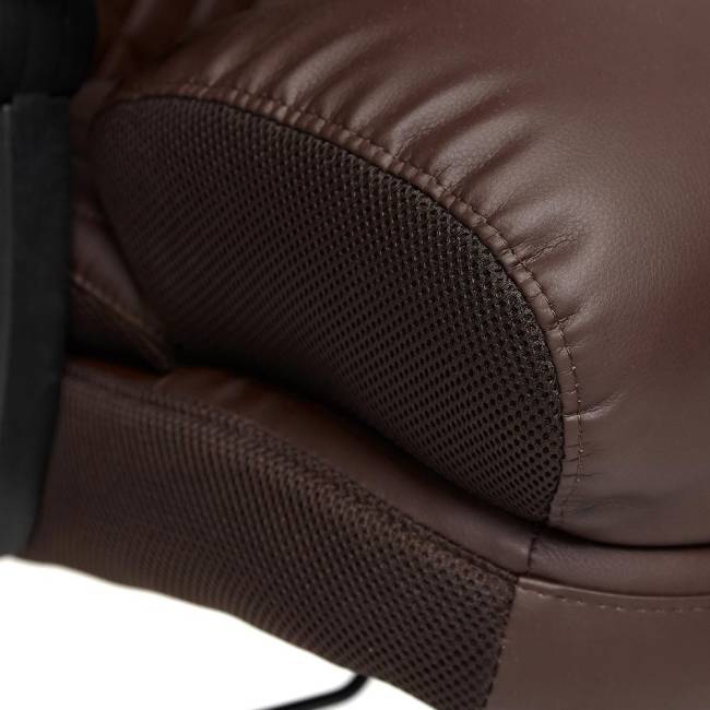 Кресло CHIEF кож/зам/ткань, коричневый/коричневый стеганный, 36-36/36-36 стеганный/24 коричневый/коричневый стеганный кож/зам/ткань