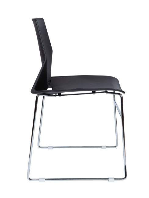 Стул / Элэвэн блэк / Eleven black / черный пластик / хром база