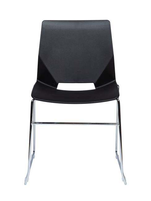 Стул / Элэвэн блэк / Eleven black / черный пластик / хром база
