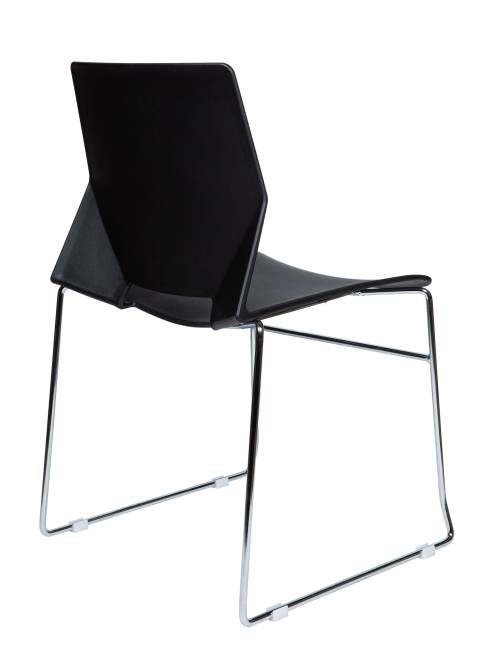 Стул / Элэвэн блэк / Eleven black / черный пластик / хром база