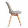 Стул TULIP SOFT (mod. 053V) / 1 шт. в упаковке дерево/пластик/вельвет, 49,5 x 54,5 x 84 см, Светло-серый (HLR 39)/натуральный Светло-серый (HLR 39)/натуральный дерево/пластик/вельвет