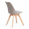 Стул TULIP SOFT (mod. 053V) / 1 шт. в упаковке дерево/пластик/вельвет, 49,5 x 54,5 x 84 см, Светло-серый (HLR 39)/натуральный Светло-серый (HLR 39)/натуральный дерево/пластик/вельвет
