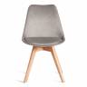 Стул TULIP SOFT (mod. 053V) / 1 шт. в упаковке дерево/пластик/вельвет, 49,5 x 54,5 x 84 см, Светло-серый (HLR 39)/натуральный Светло-серый (HLR 39)/натуральный дерево/пластик/вельвет
