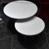 Набор кофейных столиков Tango белый мрамор с чёрными ножками, 2шт