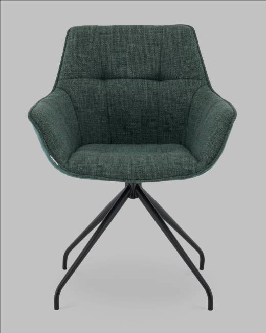 Кресло вращающееся Кимберли рогожка/замша зеленый