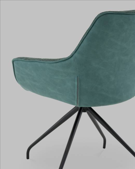 Кресло вращающееся Кимберли рогожка/замша зеленый