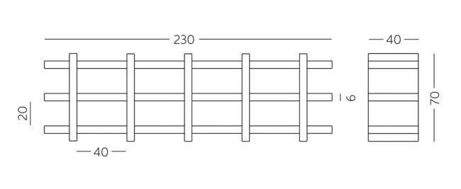 Стеллаж книжный пластиковый Booky 5 Standard 2300х400х700 мм