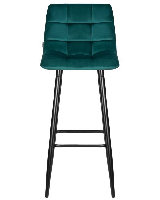Стул барный DOBRIN NICOLE, черные матовые ножки, морской волны велюр (108-119)
