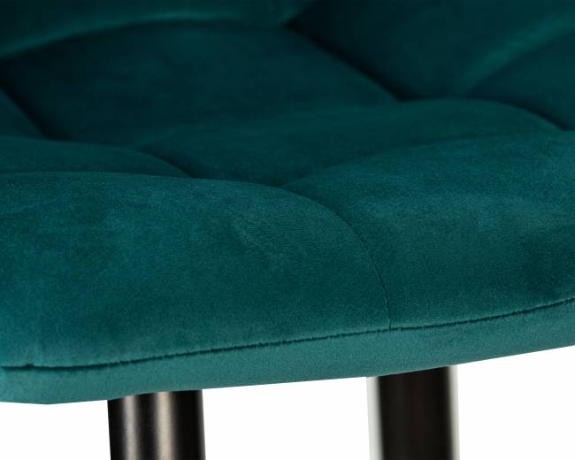 Стул барный DOBRIN NICOLE, черные матовые ножки, морской волны велюр (108-119)