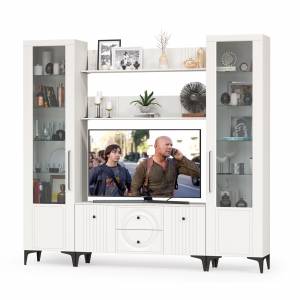 Гостиная Валенсия № 63 цвет белый шагрень