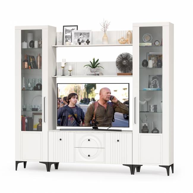 Гостиная Валенсия № 63 цвет белый шагрень