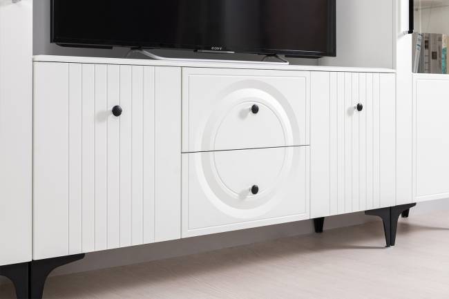 Гостиная Валенсия № 63 цвет белый шагрень