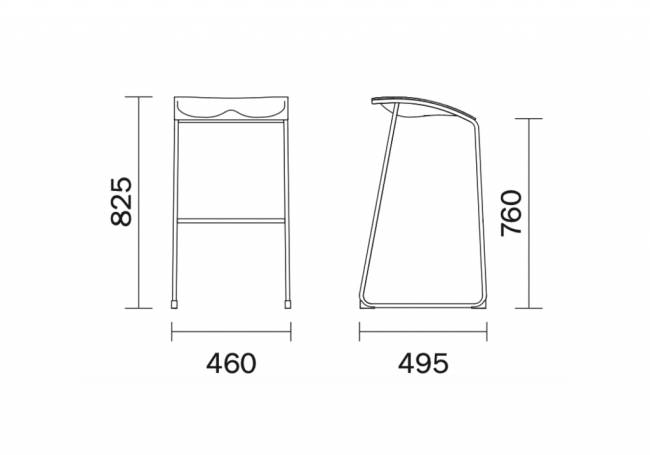 Табурет пластиковый барный Arod красный 460х495x825 мм