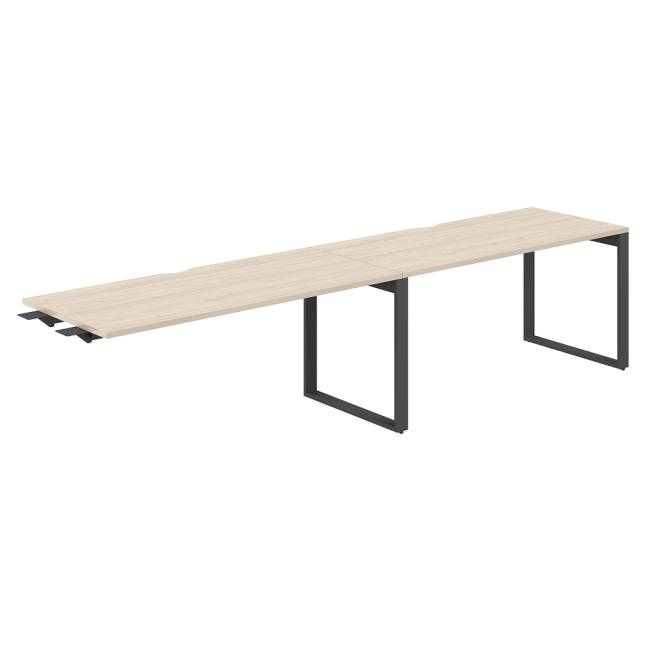 AG.196.AR.V.72.AN / Рабочая станция комбо s-b-s 3200х700х750 / профиль О-образный: 70х20 антрацит; столешница с вырезом; столешница: акация равелло