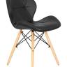 Набор 4 шт Стул обеденный DOBRIN BUTTERFLY, ножки светлый бук, цвет сиденья чёрный