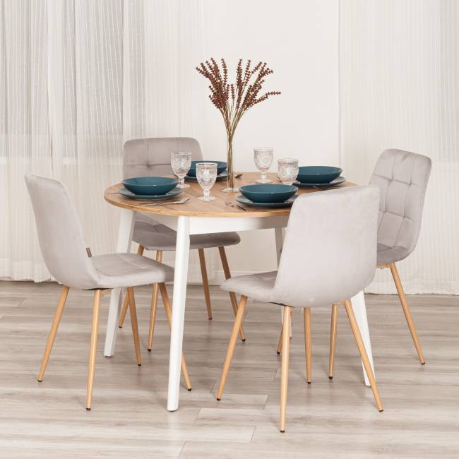 Стул Чилли/Chilly (мод.JSC-220)/2 шт. в упаковке велюр/металл, 44,5х52,5х88см, светло-серый HLR14/натуральный (Комплект из 2 шт.) светло-серый Велюр/металл Стул Чилли/Chilly (мод.JSC-220)/2 шт. в упаковке велюр/металл, 44,5х52,5х88см, светло-серый HLR14/натуральный (Комплект из 2 шт.) светло-серый Велюр/металл