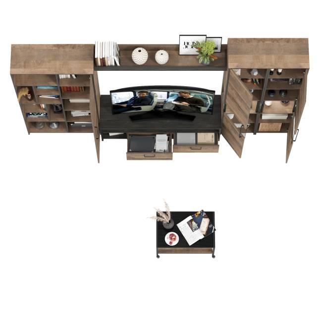 Полный набор мебели для гостиной в стиле лофт Трувор № 139 в комплекте журнальный столик цвет дуб гранж песочный/интра Полный набор мебели для гостиной в стиле лофт Трувор № 139 в комплекте журнальный столик цвет дуб гранж песочный/интра