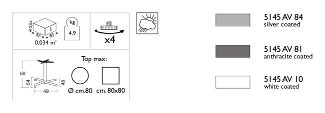Подстолье металлическое Domino серебристый 490х540х500 мм