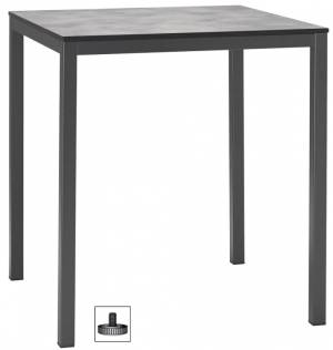 Стол ламинированный обеденный Mirto антрацит, цементный 700х700х750 мм