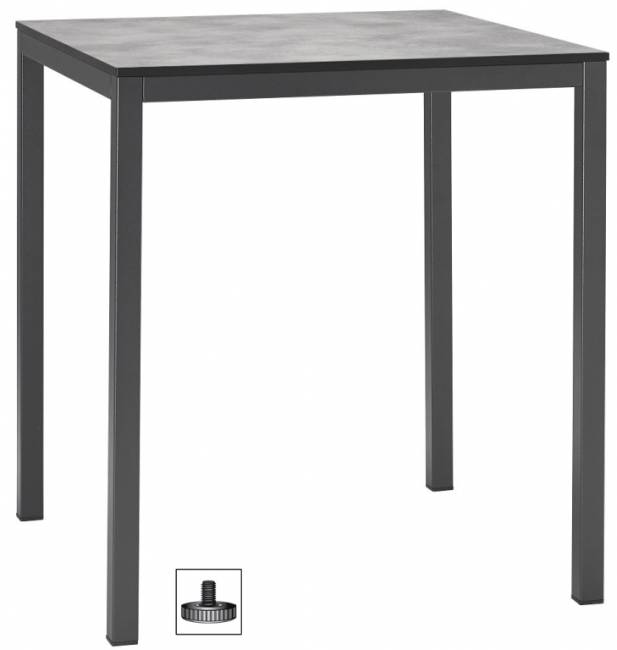 Стол ламинированный обеденный Mirto антрацит, цементный 700х700х750 мм