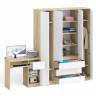 Стол компьютерный МС-1 правый и шкаф МШ1600 Мори цвет дуб сонома/белый