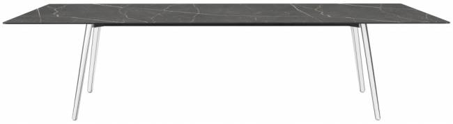 Стол ламинированный Squid алюминиевый, черный мрамор Сахара 2990х1200х730 мм