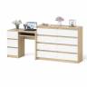 Комод Мори 1200-8 и стол компьютерный МС-6 3 ящика слева цвет дуб сонома/белый