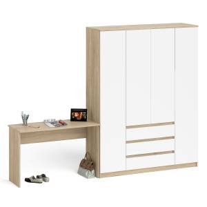 Стол письменный 1200 и шкаф-комод МШ1600 Мори цвет дуб сонома/белый