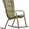 Кресло-качалка пластиковое с подушкой Folio тортора, зеленый 720х810-925х1190-1125 мм