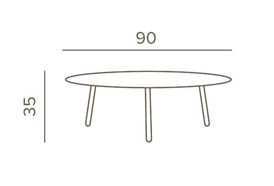 Столик металлический кофейный Bahamas натуральный, тортора Ø900х350 мм