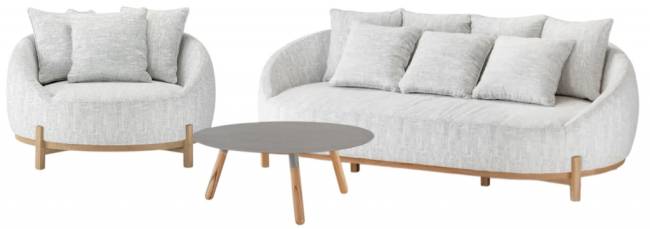 Столик металлический кофейный Bahamas натуральный, тортора Ø900х350 мм