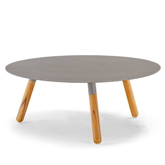 Столик металлический кофейный Bahamas натуральный, тортора Ø900х350 мм