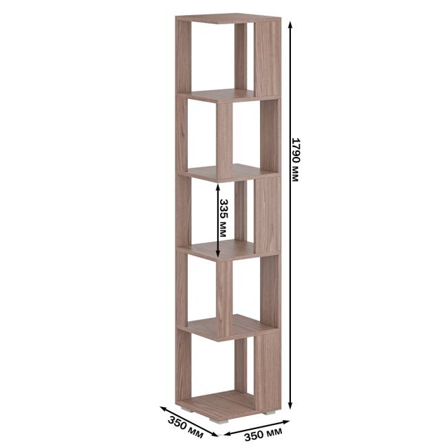 Комплект их 3-х открытых стеллажей цвет ясень шимо тёмный