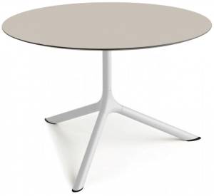 Столик ламинированный кофейный Tripe Maxi белый, тортора Ø800х510 мм