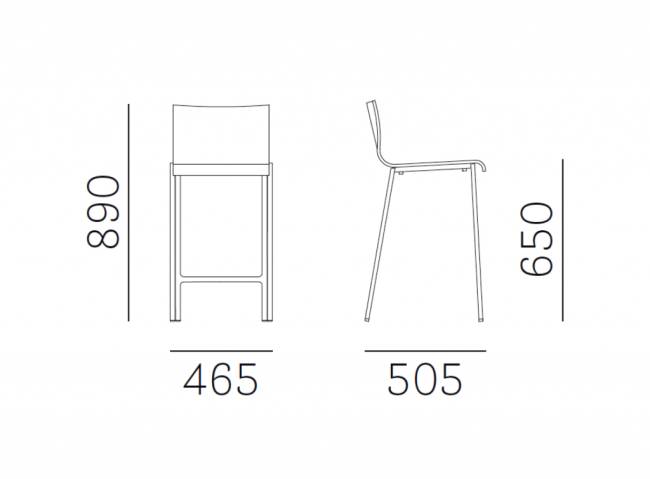 Стул деревянный полубарный Kuadra 465х505х890 мм Стул деревянный полубарный Kuadra 465х505х890 мм