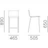 Стул деревянный полубарный Kuadra 465х505х890 мм Стул деревянный полубарный Kuadra 465х505х890 мм