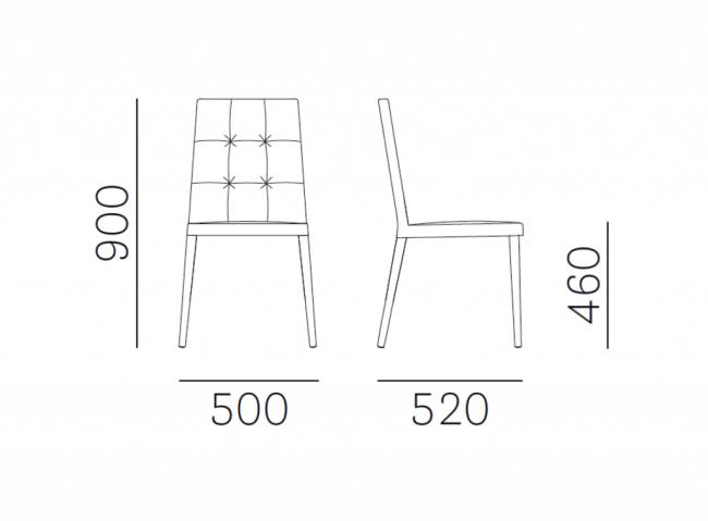 Стул деревянный мягкий Dress 500х520х900 мм