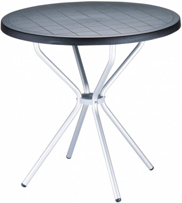 Стол пластиковый Poppy 80 черный Ø800х720 мм Стол пластиковый Poppy 80 черный Ø800х720 мм