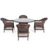 "Дольче" обеденная группа из искусственного ротанга, цвет коричневый