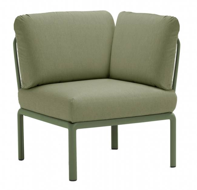 Модуль угловой пластиковый с подушками Komodo Elemento Angolo агава, джунгли 720х780х880 мм