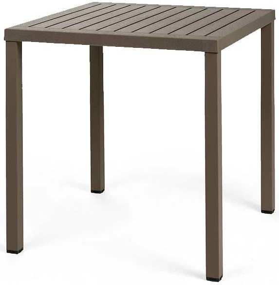 Стол пластиковый обеденный Cube 70 табак 700х700х750 мм