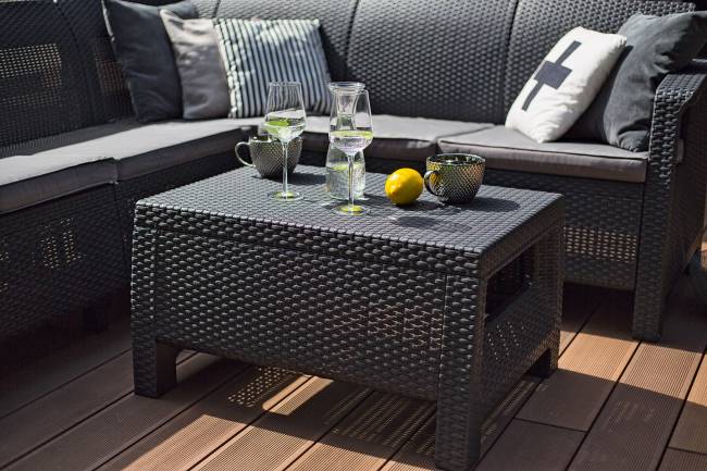 Комплект мебели угловой Корфу Релакс Сет (CORFU II RELAX SET) графит Комплект мебели угловой Корфу Релакс Сет (CORFU II RELAX SET) графит