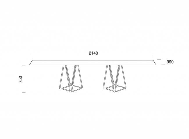 Стол ламинированный Trio Double 2140х990х750 мм