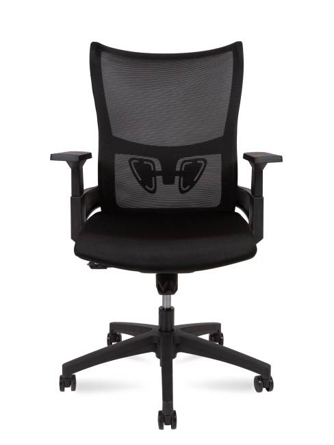 Кресло офисное / Вэйв Т LB / Wave T LB / черный пластик / черная сетка / черная ткань