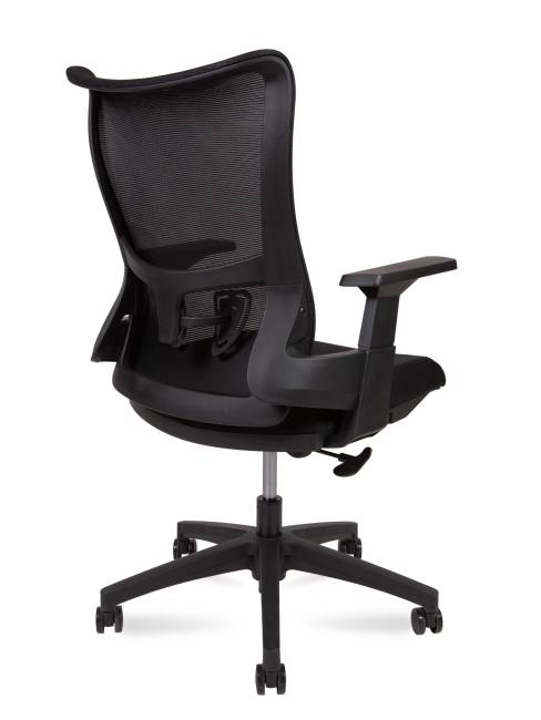 Кресло офисное / Вэйв Т LB / Wave T LB / черный пластик / черная сетка / черная ткань