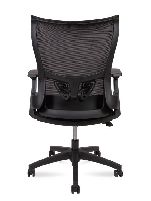 Кресло офисное / Вэйв Т LB / Wave T LB / черный пластик / черная сетка / черная ткань