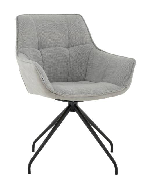 Кресло вращающееся Кимберли рогожка/замша серый